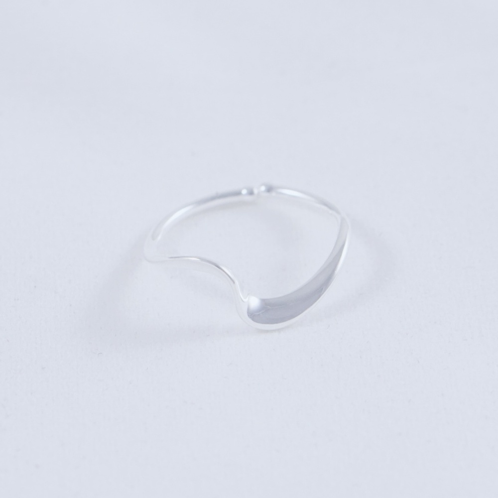 Sterling Silver Adjustable Wave Design Ring
